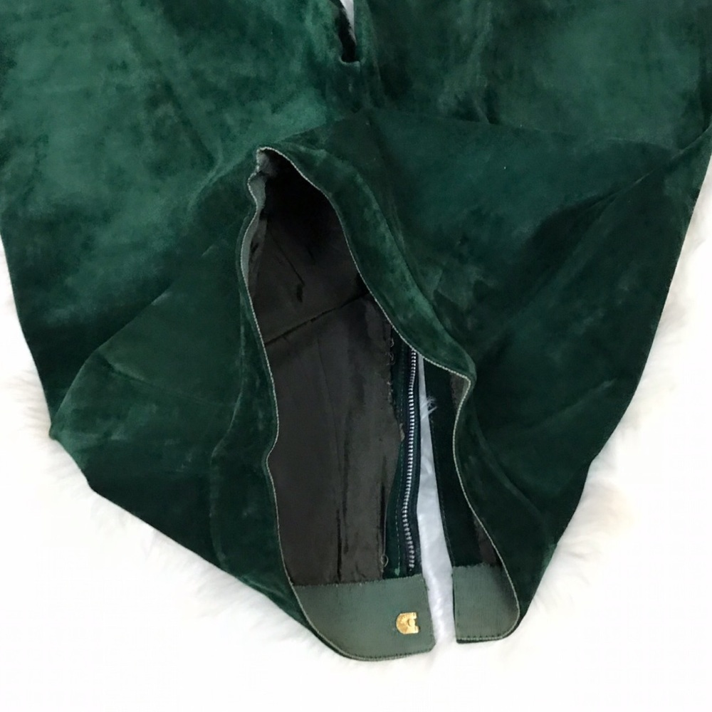 💚G. GUCCI💚RARE VINTAGE SUEDE GREEN TROUSERS - Picture 4 of 8